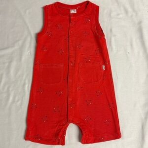 Ellen DeGeneres - Vibrant Red Baby Overalls/shortalls